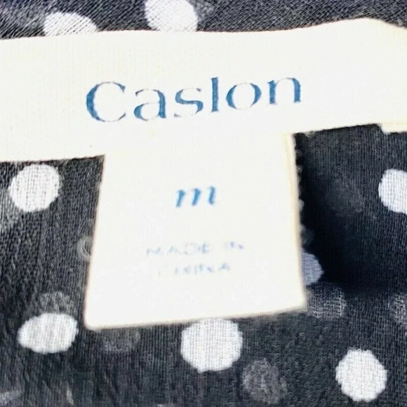 CASLON Women Sleeveless Pullover Polka-Dots Sheer Casual Shirt Top Size Medium - Picture 10 of 12